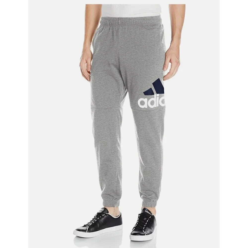 Adidas Essentials Performance Men's Jogger Logo Pants Size Medium Grey Pull on